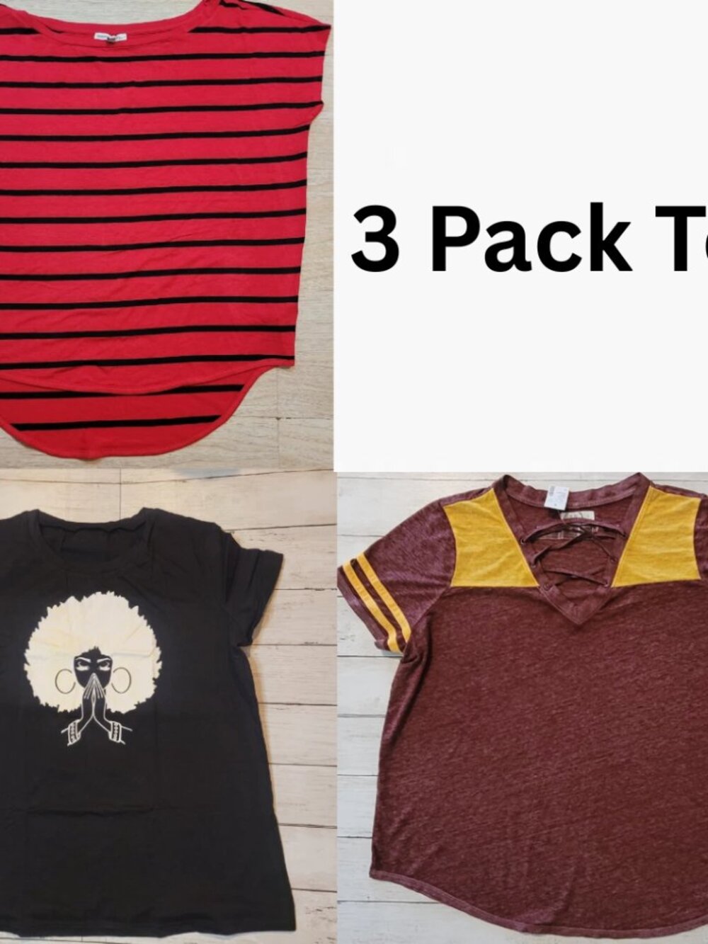 NEW - Lot of 3 - Maurices Express Assorted Women's Small Summer T-Shirt Top Tee